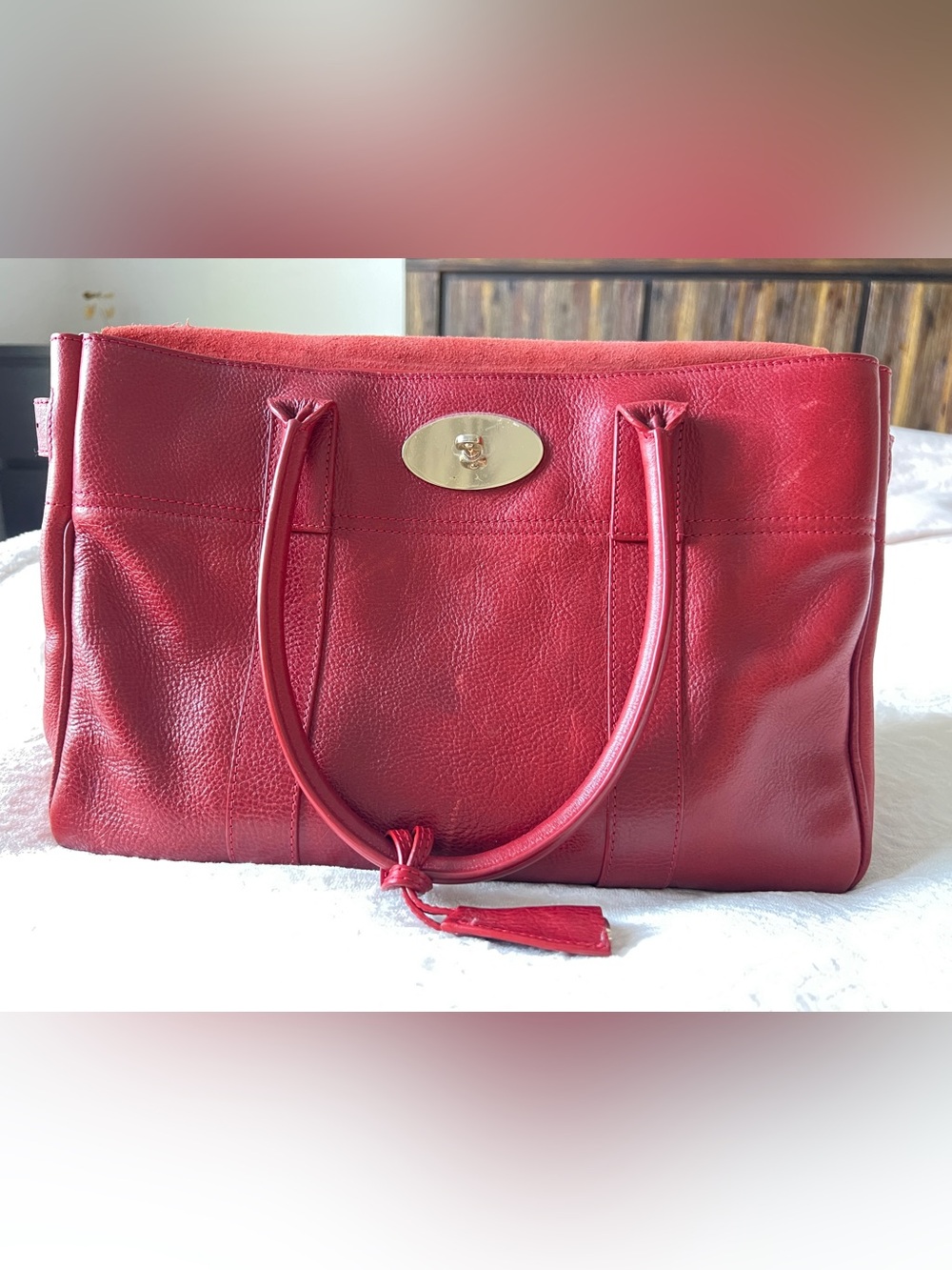Mulberry Baywater Satchel in Poppy Red - Picture 7 of 13